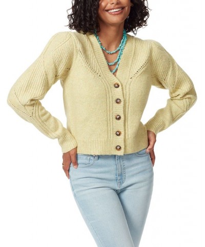 Sam Edelmen Women's Julietta Puff-Sleeve Cardigan Green $32.56 Sweaters