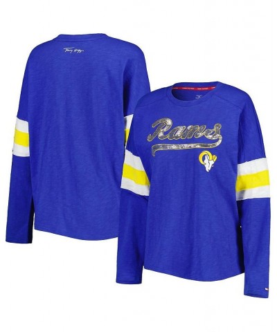 Women's Royal Los Angeles Rams Justine Long Sleeve Tunic T-shirt Royal $39.41 Tops