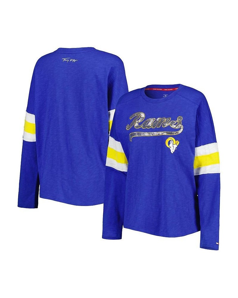 Women's Royal Los Angeles Rams Justine Long Sleeve Tunic T-shirt Royal $39.41 Tops