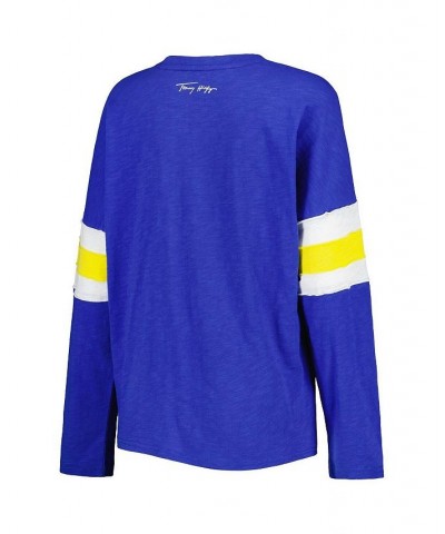 Women's Royal Los Angeles Rams Justine Long Sleeve Tunic T-shirt Royal $39.41 Tops