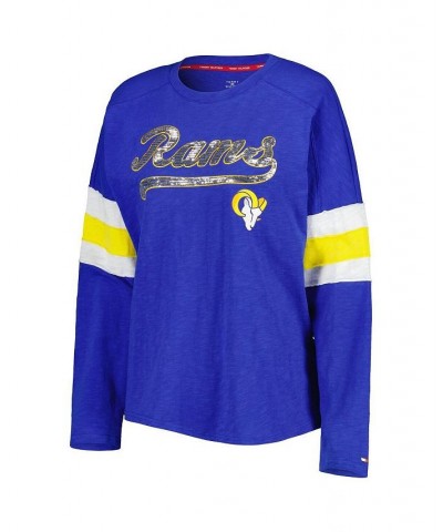 Women's Royal Los Angeles Rams Justine Long Sleeve Tunic T-shirt Royal $39.41 Tops