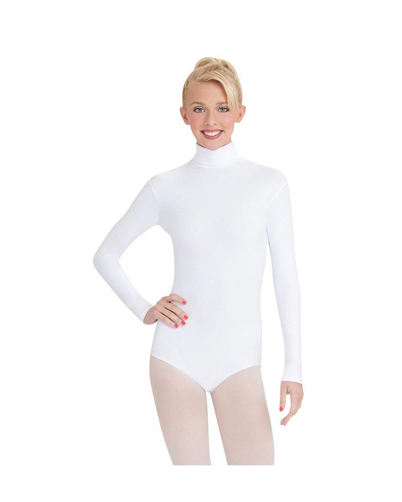 Turtleneck Long Sleeve Leotard White $18.25 Tops