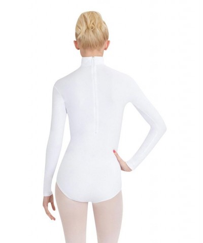 Turtleneck Long Sleeve Leotard White $18.25 Tops