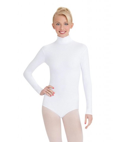 Turtleneck Long Sleeve Leotard White $18.25 Tops