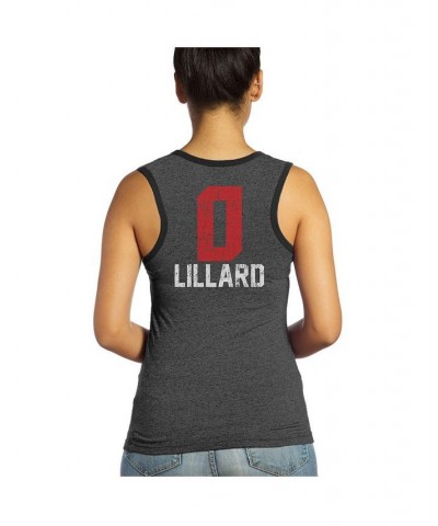 Women's Threads Damian Lillard Black Portland Trail Blazers Name and Number Tri-Blend Tank Top Black $26.31 Tops