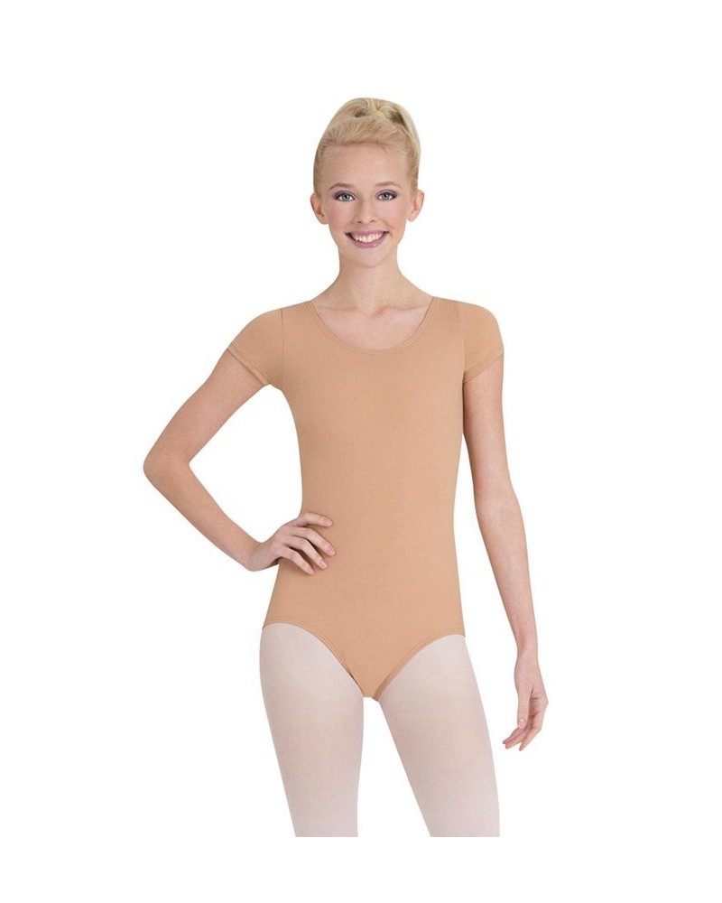 Short Sleeve Leotard Tan/Beige $20.70 Tops