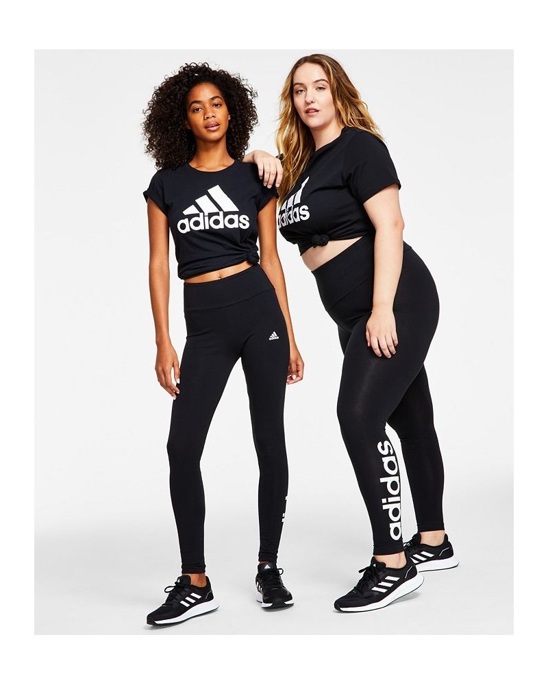 Women's Linear-Logo Full Length Leggings XS-4X Black $23.20 Pants