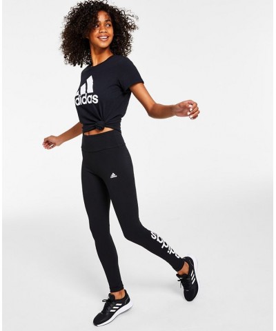 Women's Linear-Logo Full Length Leggings XS-4X Black $23.20 Pants