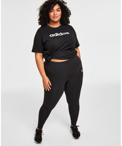 Women's Linear-Logo Full Length Leggings XS-4X Black $23.20 Pants