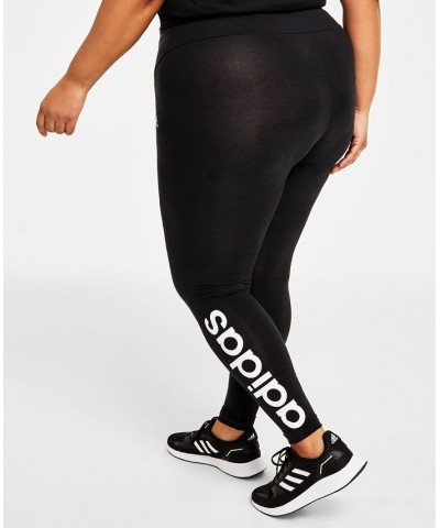 Women's Linear-Logo Full Length Leggings XS-4X Black $23.20 Pants