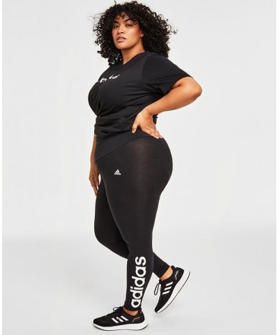 Women's Linear-Logo Full Length Leggings XS-4X Black $23.20 Pants