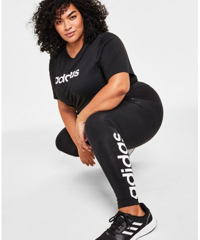 Women's Linear-Logo Full Length Leggings XS-4X Black $23.20 Pants