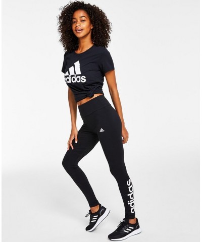 Women's Linear-Logo Full Length Leggings XS-4X Black $23.20 Pants