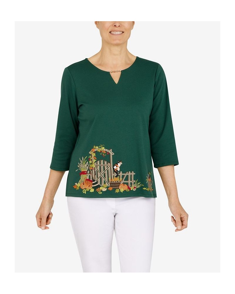 Petite Size Classics Garden Gate Border Top Balsam $22.39 Tops