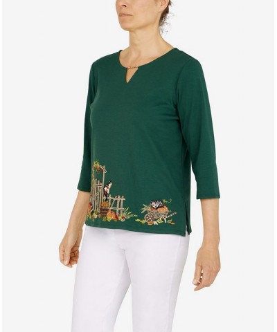 Petite Size Classics Garden Gate Border Top Balsam $22.39 Tops