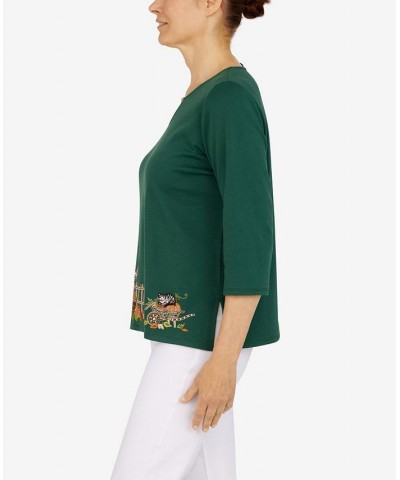 Petite Size Classics Garden Gate Border Top Balsam $22.39 Tops