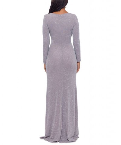 Metallic Slit-Hem Gown Granite $100.44 Dresses