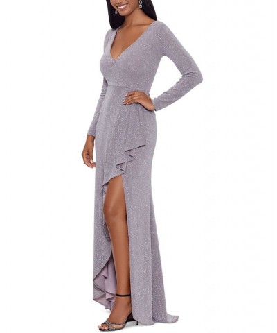 Metallic Slit-Hem Gown Granite $100.44 Dresses