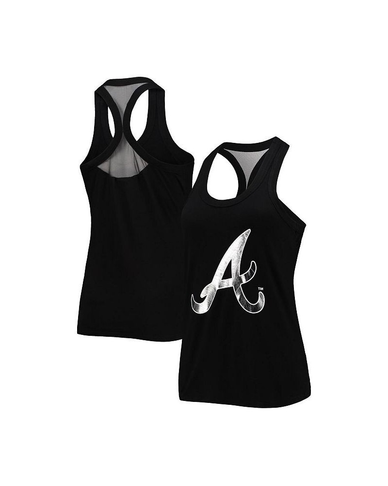 Women's Black Atlanta Braves Tonal Athleisure Racerback Tank Top Black $33.03 Tops