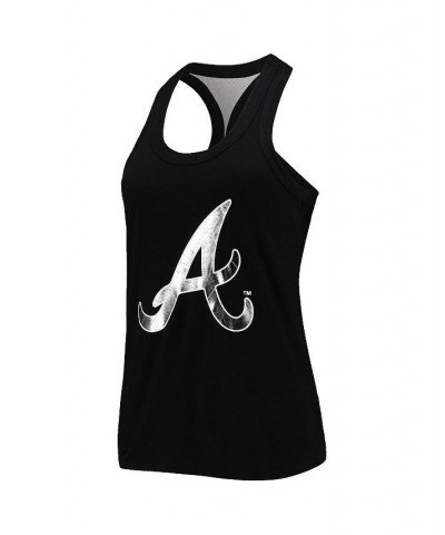 Women's Black Atlanta Braves Tonal Athleisure Racerback Tank Top Black $33.03 Tops