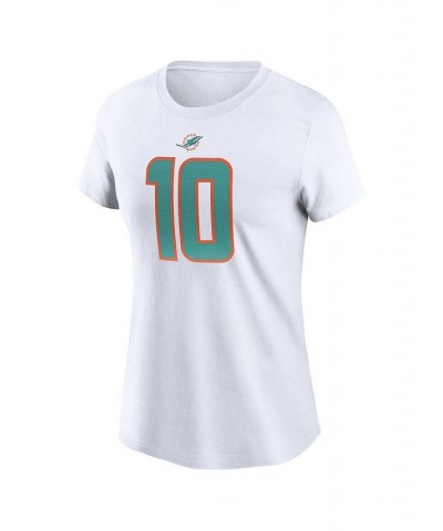 Women's Tyreek Hill White Miami Dolphins Player Name and Number T-shirt White $21.50 Tops