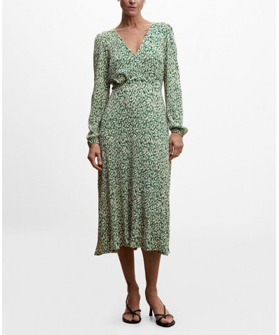 Women's Textured Printed Dress Green $33.59 Dresses