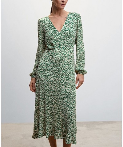 Women's Textured Printed Dress Green $33.59 Dresses