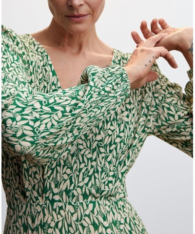 Women's Textured Printed Dress Green $33.59 Dresses