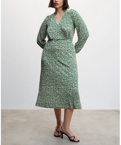 Women's Textured Printed Dress Green $33.59 Dresses