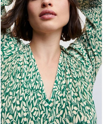 Women's Textured Printed Dress Green $33.59 Dresses