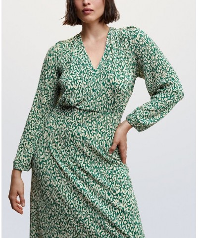 Women's Textured Printed Dress Green $33.59 Dresses