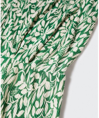 Women's Textured Printed Dress Green $33.59 Dresses