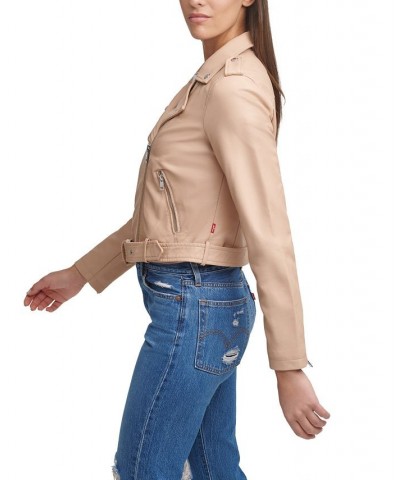 Women's Faux-Leather Moto Jacket Biscotti $40.18 Jackets