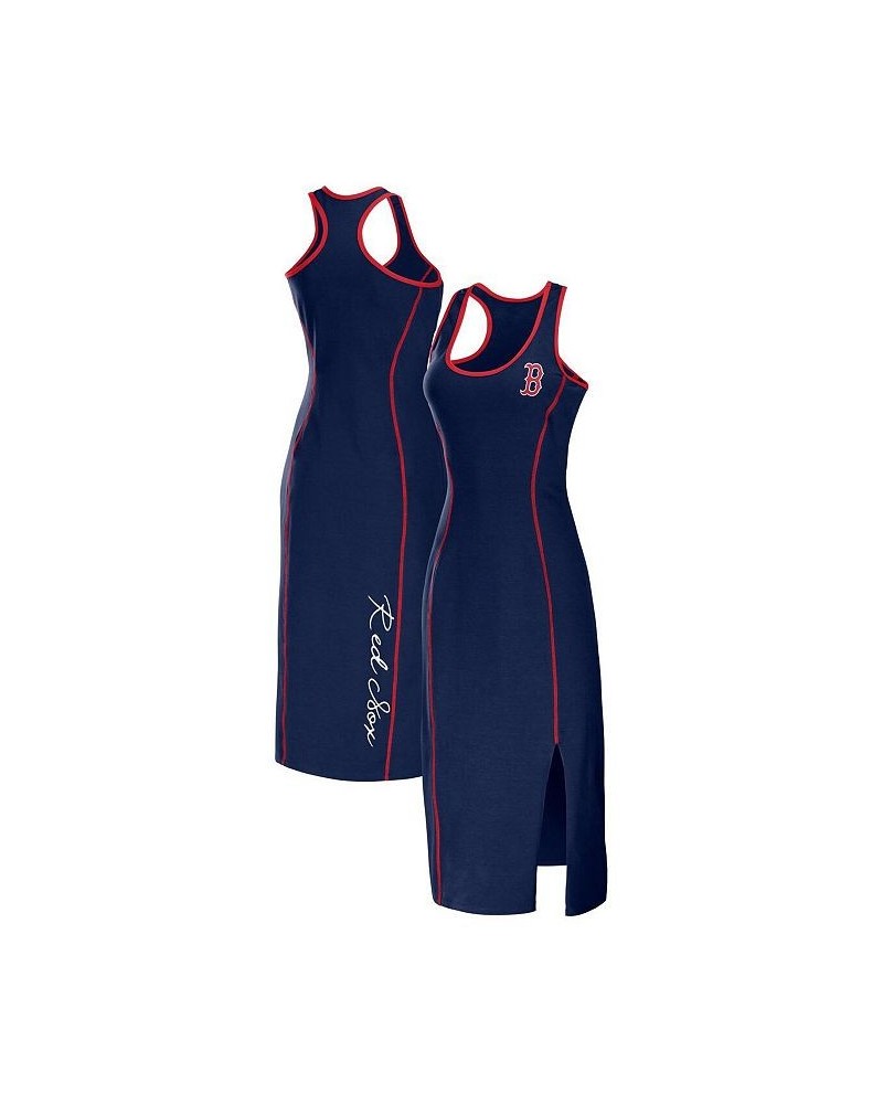 Women's Navy Boston Red Sox Racerback Tank Midi Dress Navy $36.75 Dresses