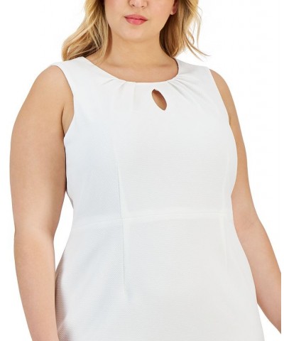 Plus Size Round-Neck Sleeveless Sheath Stretch Dress Lily White $37.06 Dresses