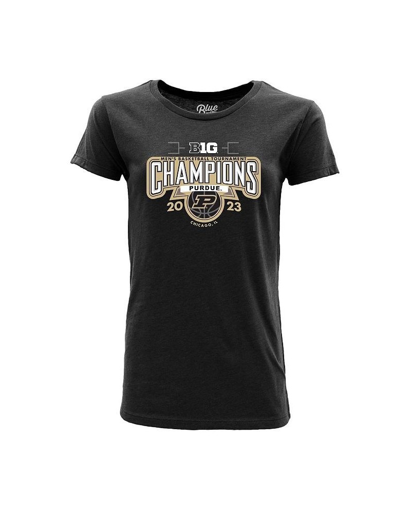 Women's Purdue Boilermakers 2023 Big Ten Men's Basketball Conference Tournament Champions Locker Room T-shirt Black $25.64 Tops