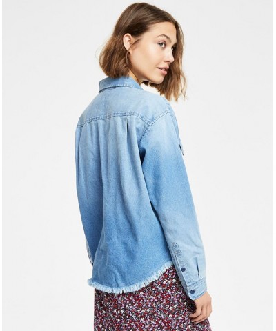 Women's Cotton Cropped Denim Shirt & Floral Midi Dress Denim $47.96 Dresses