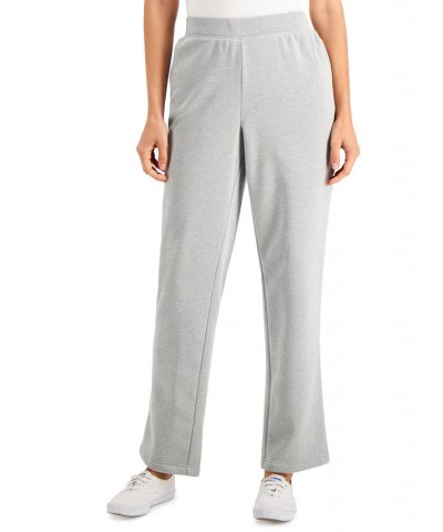 Fleece Knit Mid-rise Solid Pull-On Pants Smoke Grey Heather $9.75 Pants