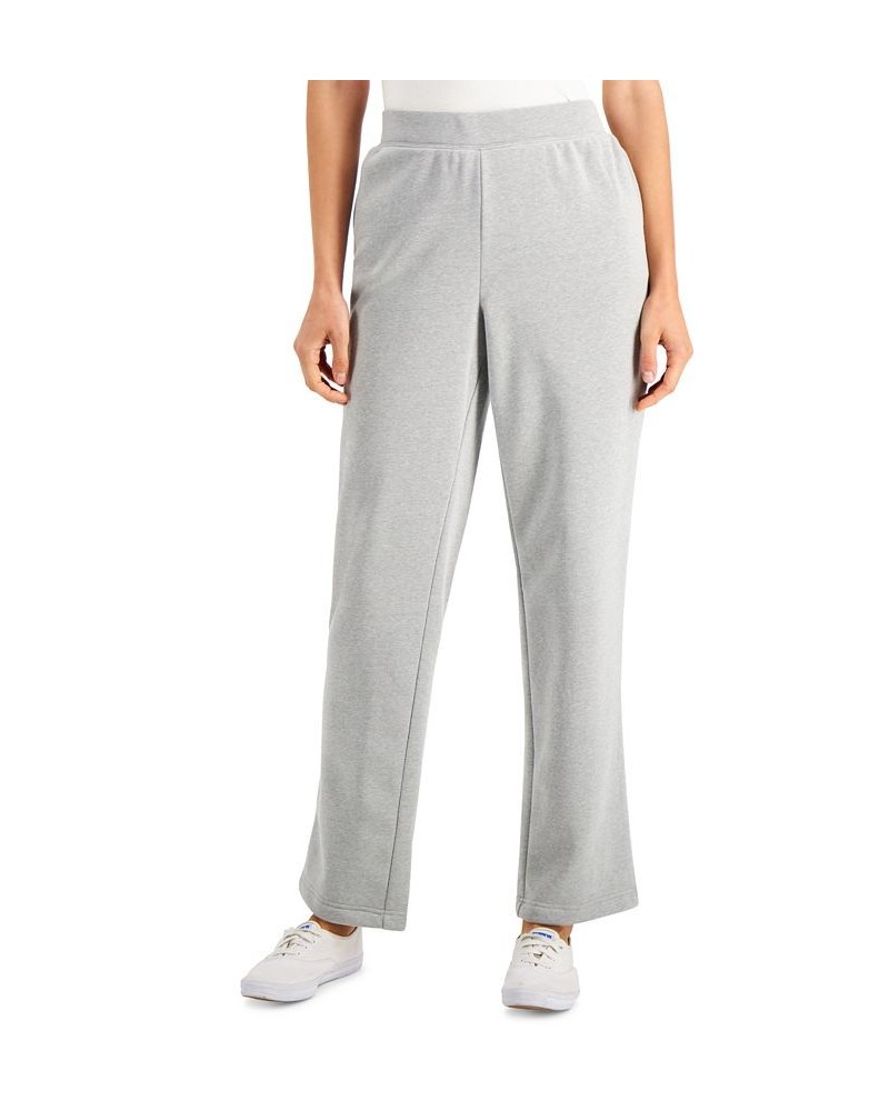 Fleece Knit Mid-rise Solid Pull-On Pants Smoke Grey Heather $9.75 Pants