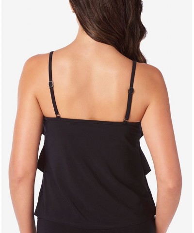 Rita Tiered Slimming Tankini Top Black $66.64 Swimsuits