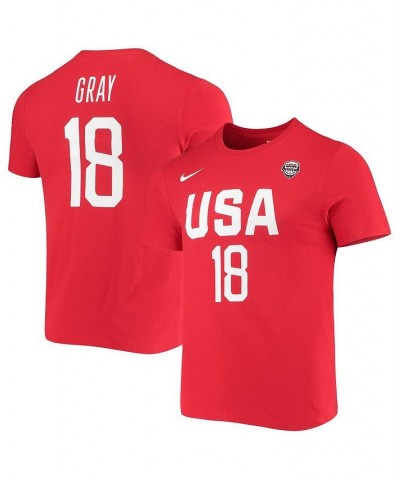 Women's Chelsea Gray USA Basketball Red Name and Number Performance T-shirt Red $28.49 Tops