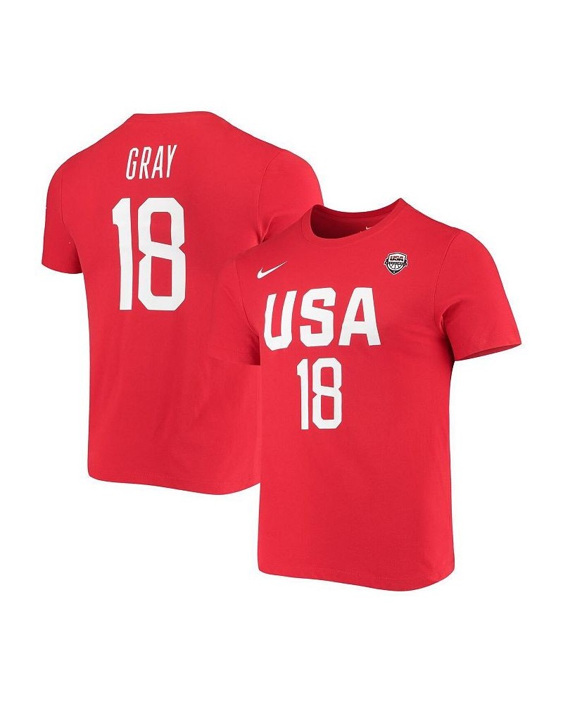 Women's Chelsea Gray USA Basketball Red Name and Number Performance T-shirt Red $28.49 Tops