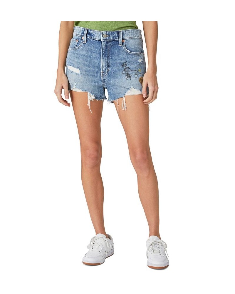 Women's Destructed Mid-Rise Boy Shorts Let Us Grow $37.59 Shorts