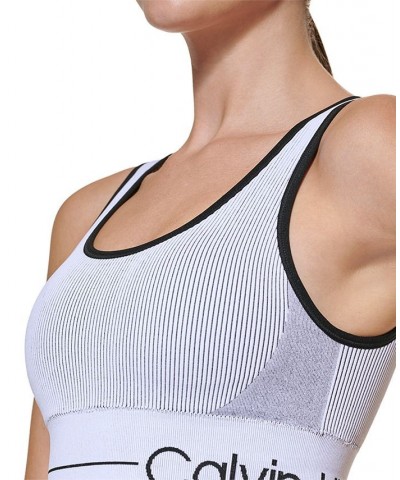 Women's Ribbed Medium Impact Sports Bra & High-Rise 7/8 Leggings White $22.26 Outfits