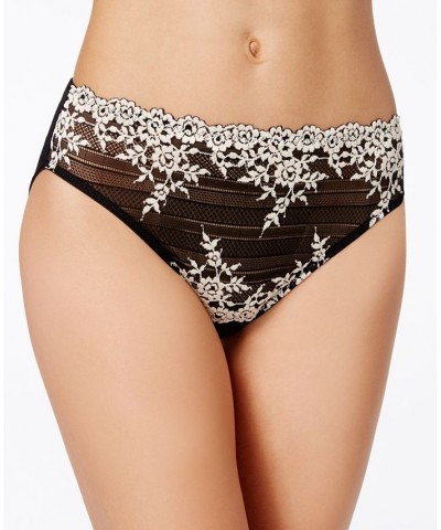 Embrace Lace Hi Cut Embroidered Brief Underwear Lingerie 841191 Black $18.13 Panty