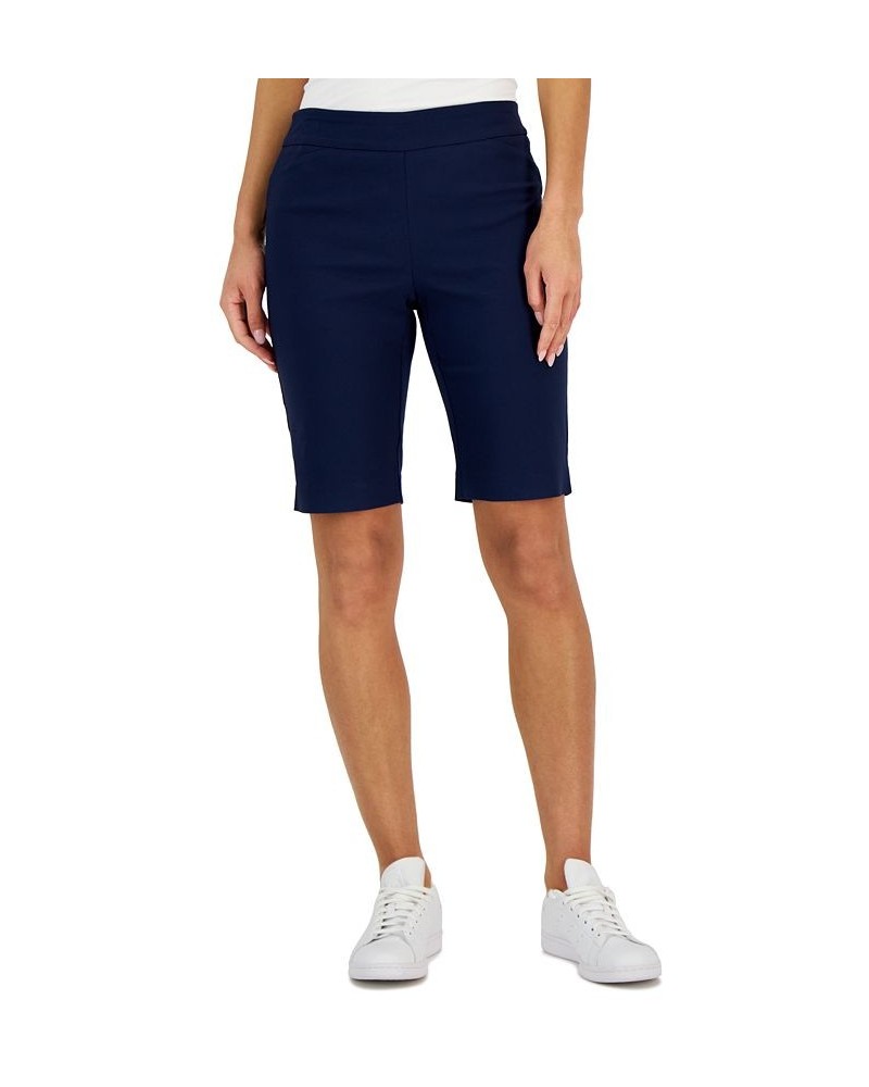 Petite Pull-On Bermuda Shorts Blue $18.42 Shorts