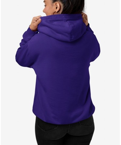 Women's Hooded Word Art Styles of EDM Music Sweatshirt Top Purple $31.19 Sweatshirts