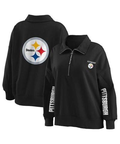 Women's Black Pittsburgh Steelers Half-Zip Sweatshirt Black $36.00 Sweatshirts