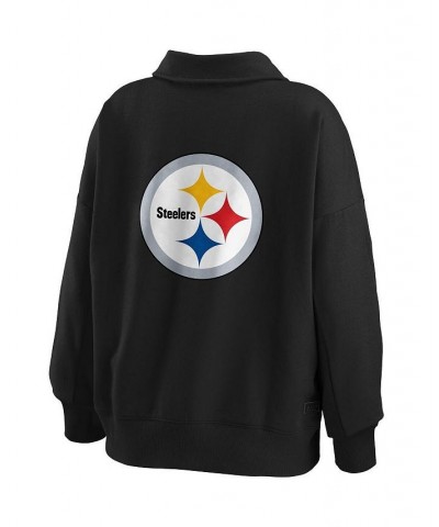 Women's Black Pittsburgh Steelers Half-Zip Sweatshirt Black $36.00 Sweatshirts