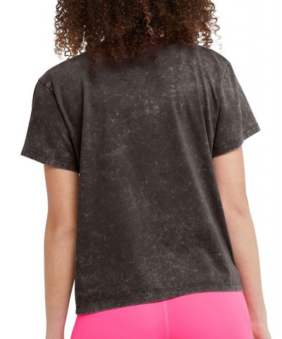 Women's Classic Acid Wash Crewneck Tee Black $13.98 Tops